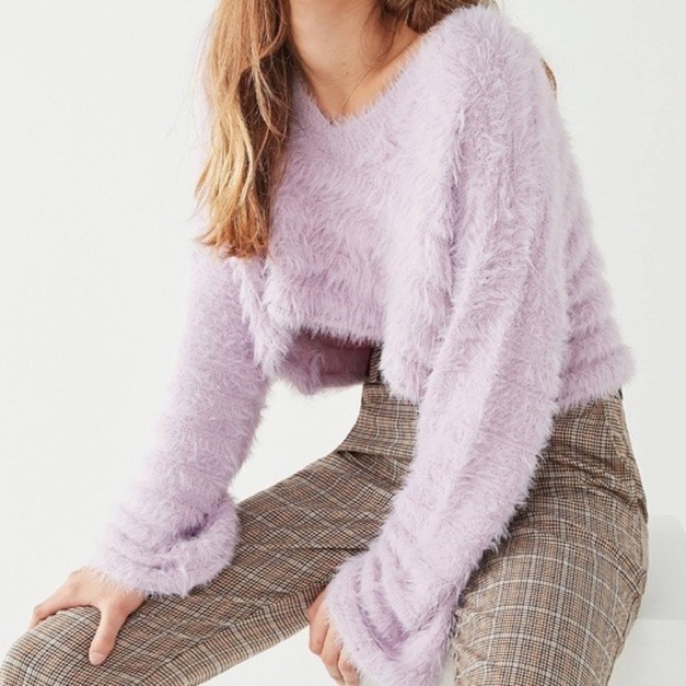 UO Lavender Cropped Sweater
